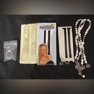 StrapsTM Opel/ pearl jewel/ metal removable bra straps + 4 additional
